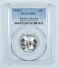 1945-S Washington Quarter Boston Collection MS65 PCGS Blue Label
