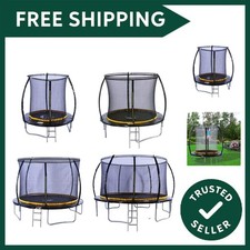 Trampoline Outdoor Round Inc Safety Enclosure Net, Ladder & Anchor Kit 2025 C...