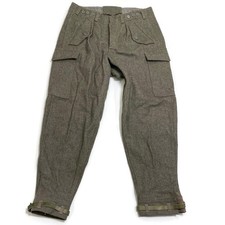 Vtg 1959 Swedish Military Wool Cargo Pants SVEA 3 Crown M58 Trousers Green 36x31