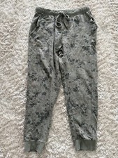 Anthropologie Saturday Sunday Jogger Pants Small Green Floral Pockets Pull-On