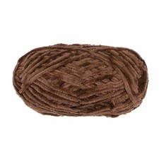 1 Skein Velvet Yarn Chenille Yarn 100g/3.5oz 87 Yards Polyester Soft Coffee