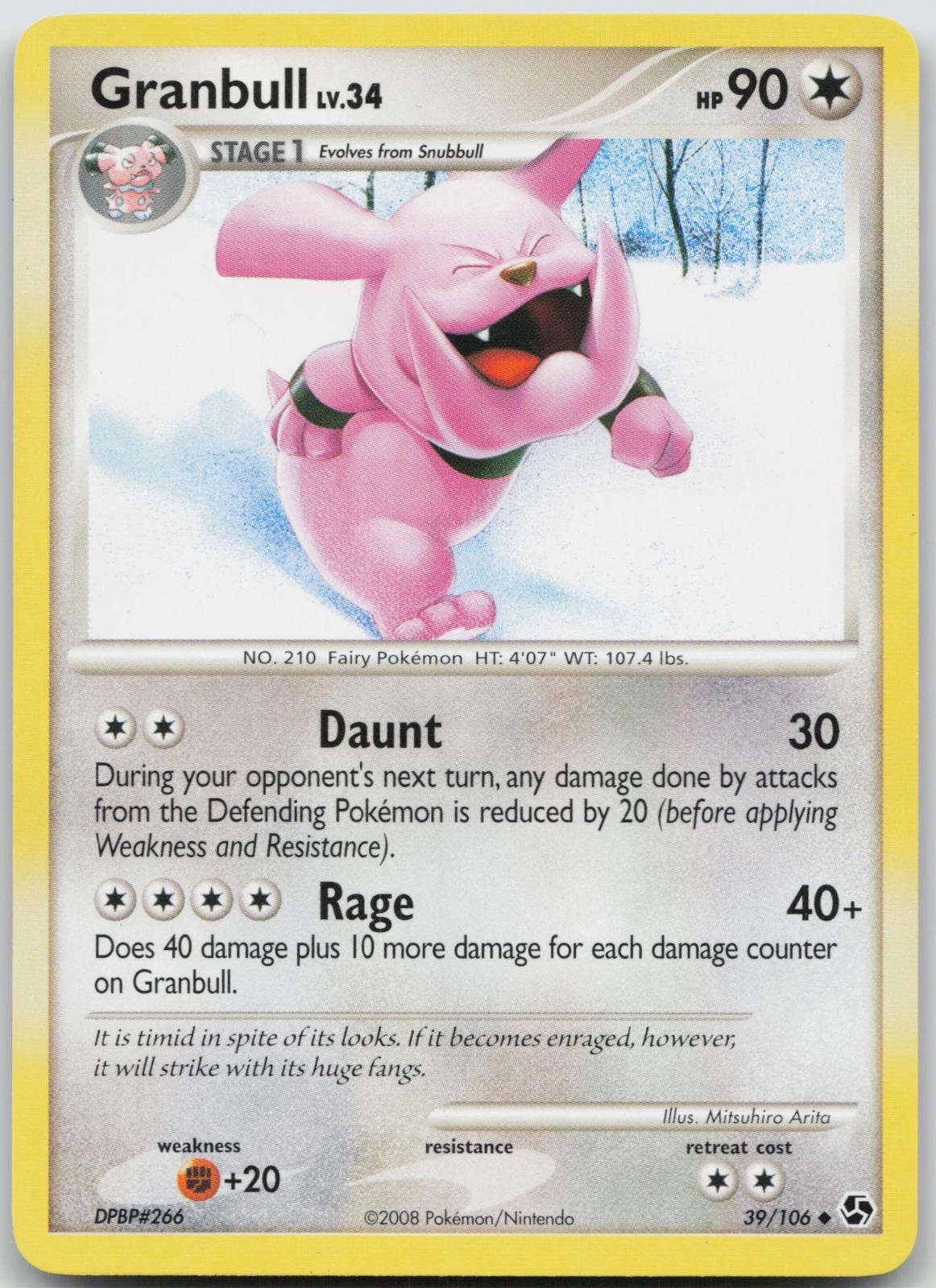 DMG Granbull 39/106 Uncommon Mitsuhiro Arita Great Encounters Pokemon 2008