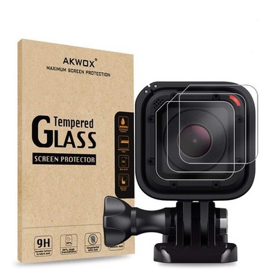 AKWOX (Pack of 3) Tempered Glass Screen Protector for Gopro Hero 4 Session He...