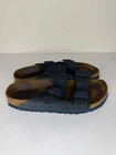 Birkenstock Sandals Slides Women Size 39 US 8 Double Strap Blue Suede Germany