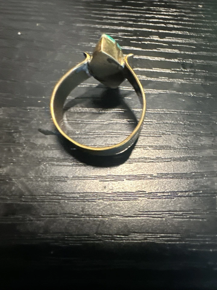 Increíble anillo de piedras preciosas tipo calcedonia opaca heliotropo esmeralda piedra de sangre  Foto 4 de 4