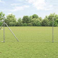 Fence Panel Set Silver 1x10m Steel PVC Weather-Resistant Modern Garden Panels UK
