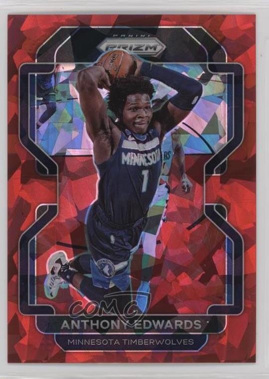 2021-22 Panini Prizm Red Ice Prizm Anthony Edwards #37