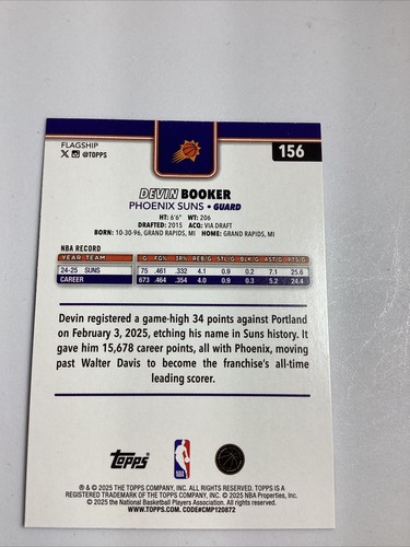 Devin Booker-Phoenix Suns-2025-26 Topps Basketball #156-Silver Diamanté - Picture 2 of 16