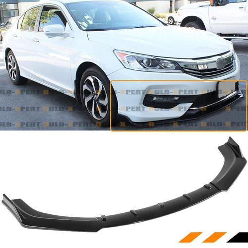 For 2016-21 Honda Accord Sedan Glossy Black Front Bumper Lip Spoiler Splitter