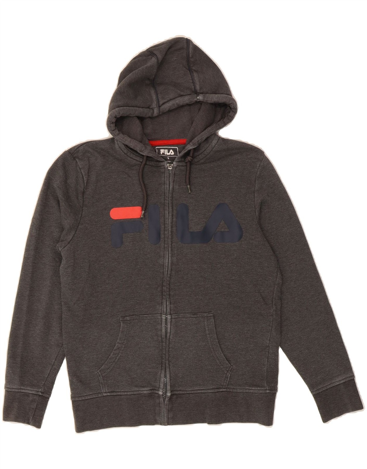 FILA Maglione Uomo Grafico Zip Felpa con Cappuccio Piccolo Grigio Cotone BP04