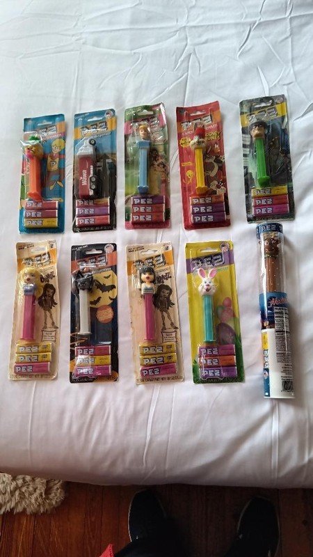 VINTAGE PEZ Dispensers(set of 9) and Holiday Raindeer Tube