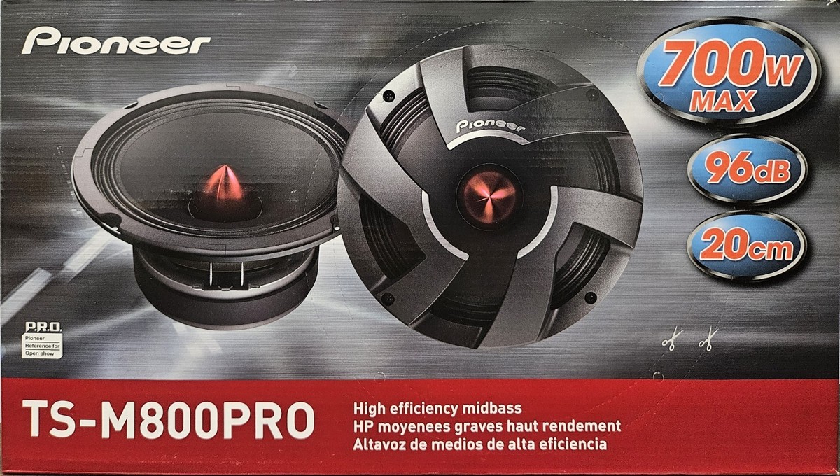 PIONEER TS-M800PRO PRO Series 8 inch 700-Watt MAX 180W RMS Loud