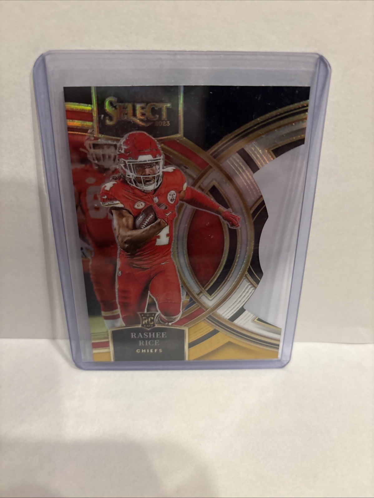 2023 Panini Select Premier Level Rashee Rice #132 Red & Yellow Prizm Die-Cut