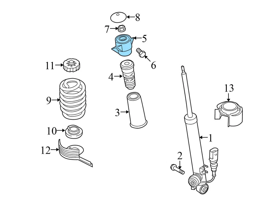 AUDI A4 ALLROAD 2013-2016 - puntal trasero/amortiguador montaje superior 8K0513353E Foto 3 de 4