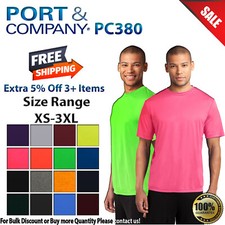 Port  Company PC380 Mens Short Sleeve Dri-Fit Performance Gym Workout T-Shirt