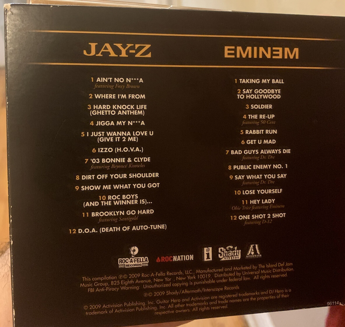 Jay-Z and Eminem DJ Hero Renegade Edition 2 CDs Shady