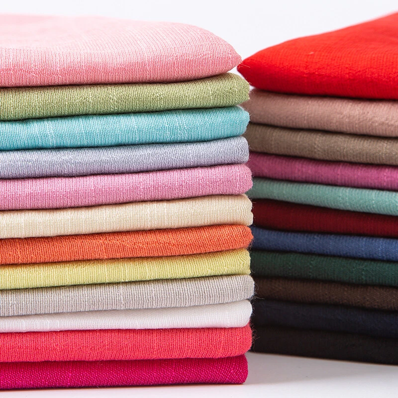 Linen Cotton Fabric Plain Flax DIY Material Craft Clothes Dress Shirt Summer Red - Image 2 of 4