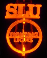 RARE AEROLUX "SLU FIGHTING LIONS" (SOUTHEASTERN LOUISIANNA) GLOWLAMPS, WORKING