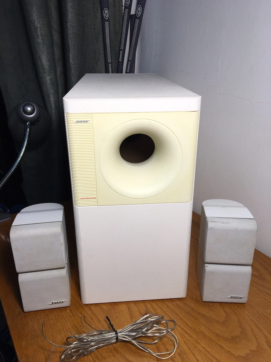 Bose Acoustimass 5 Speaker System White Subwoofer 2 Double Cube