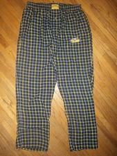 UNIVERSITY OF TOLEDO ROCKETS PAJAMA PANTS House Lounge Sleep Blue Yellow Plaid M