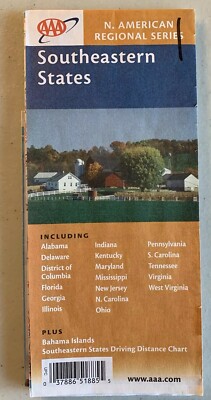 AAA Map Southeastern States North American Regional Series 2002 - 2004