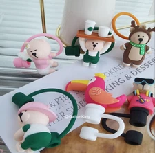 Starbucks Cute Straw Plug Straw Cap Silicone Dust Cap Topper Cup Tumbler Fitting
