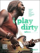 Gary Clark Jr. D'Addario guitar strings on Epiphone Casino guitar advertisement