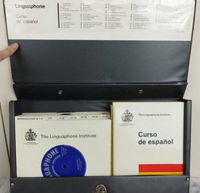 Linguaphon Spanischkurs Vinyl Schallplatten Bücher in Hülle Sprache lernen Spanisch