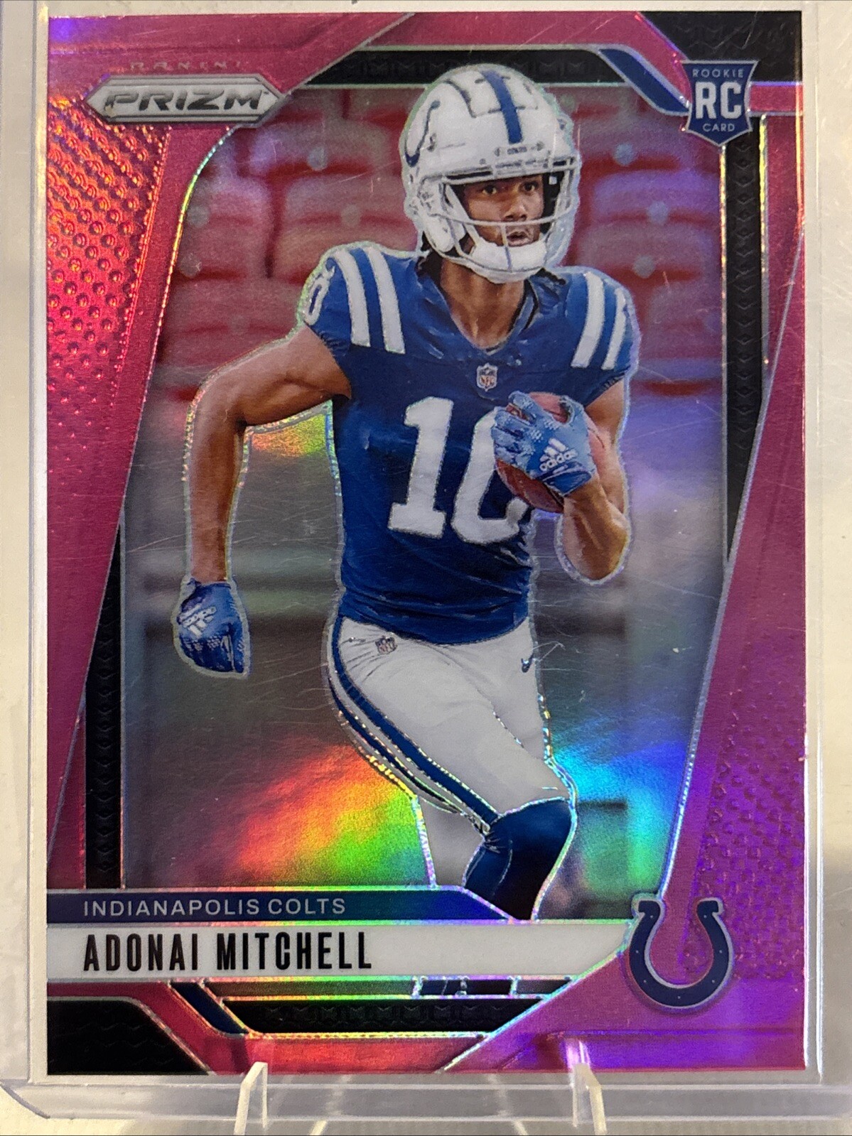2024 Panini Prizm Adonai Mitchell Pink Prizm Rookie Card-#303 Indianapolis Colts