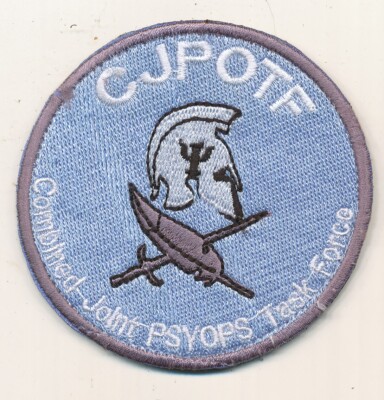 Combined Joint PSYOPS task Force blue patch Afghanistan made