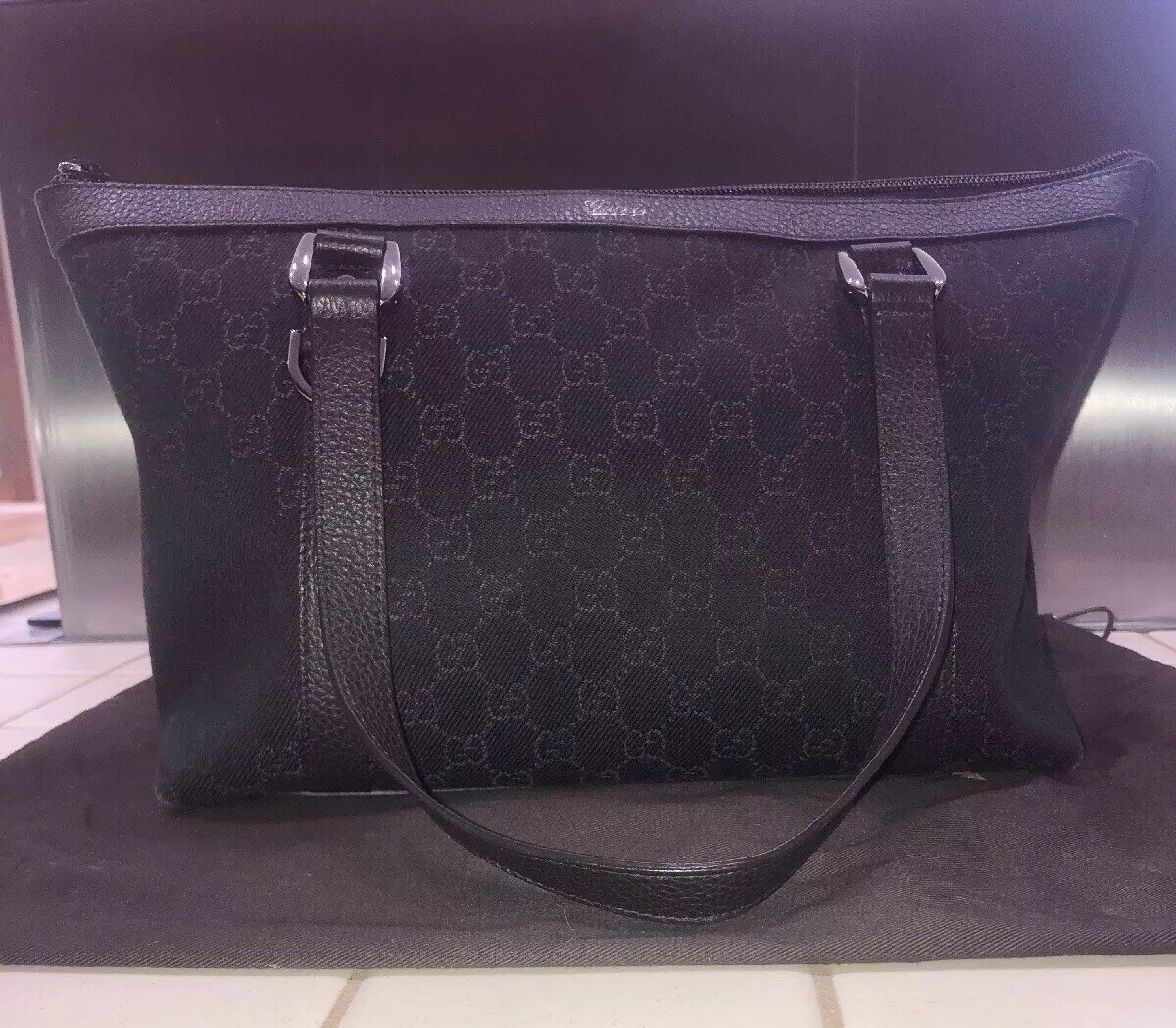 GUCCI GG 268640 Brown Canvas Leather Shoulder Bag | eBay GUCCI GG 268640 Brown Canvas Leather Shoulder Bag | eBay