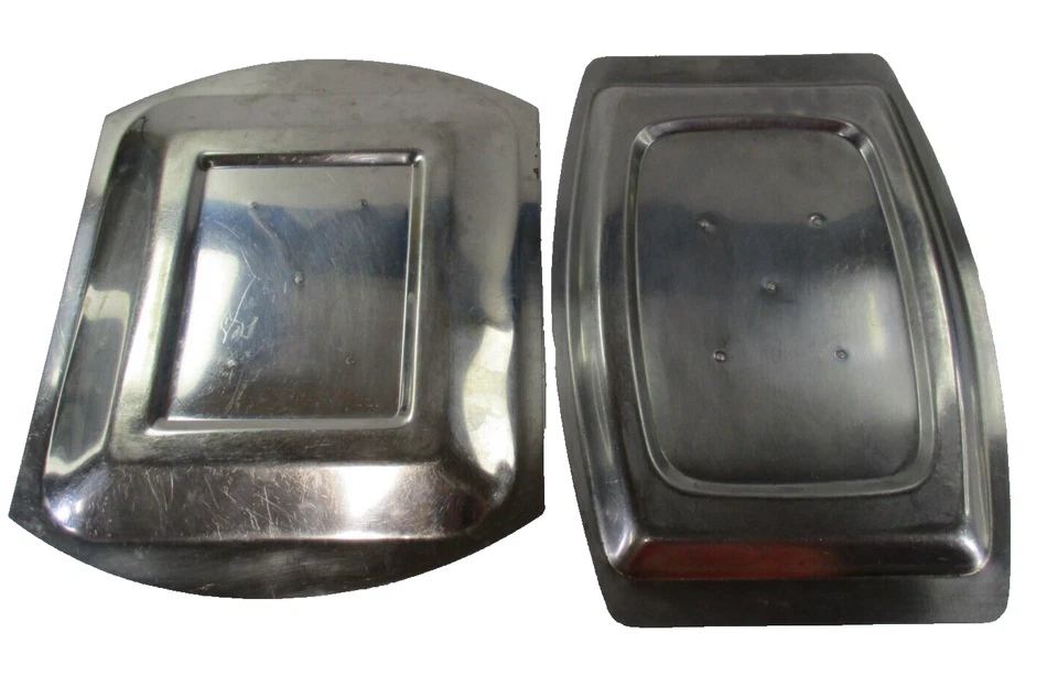 Meat Carvery Server Trays Stainless Steel x2 Square-Rectangle Inner 5 Spikes GC - Image 3 of 4
