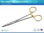 ARTMAN INSTRUMENTS Mayo Hegar Needle Holder 5" Tungsten Carbide, Gold Plated