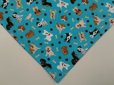 Blue Dog Bandana, Novelty Dogs, Bones, Paw Prints, xS,S,M,L
