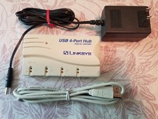 Linksys USBHUB04 Genuine 4 Port Hub Router  Power Adapter  USB Cable