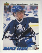 VINCENT DAMPHOUSSE SIGNED UPPER DECK TORONTO MAPLE LEAFS CARD AUTOGRAPH AUTO!!