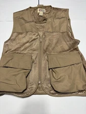 Sports Afield Hunting Vest Beige/Tan Size Large 100% Polyester 2 large pockets
