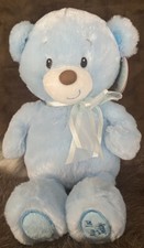 First  Main My 1st Teddy Bear Blue Plush 12  Embroidered Eyes NWT