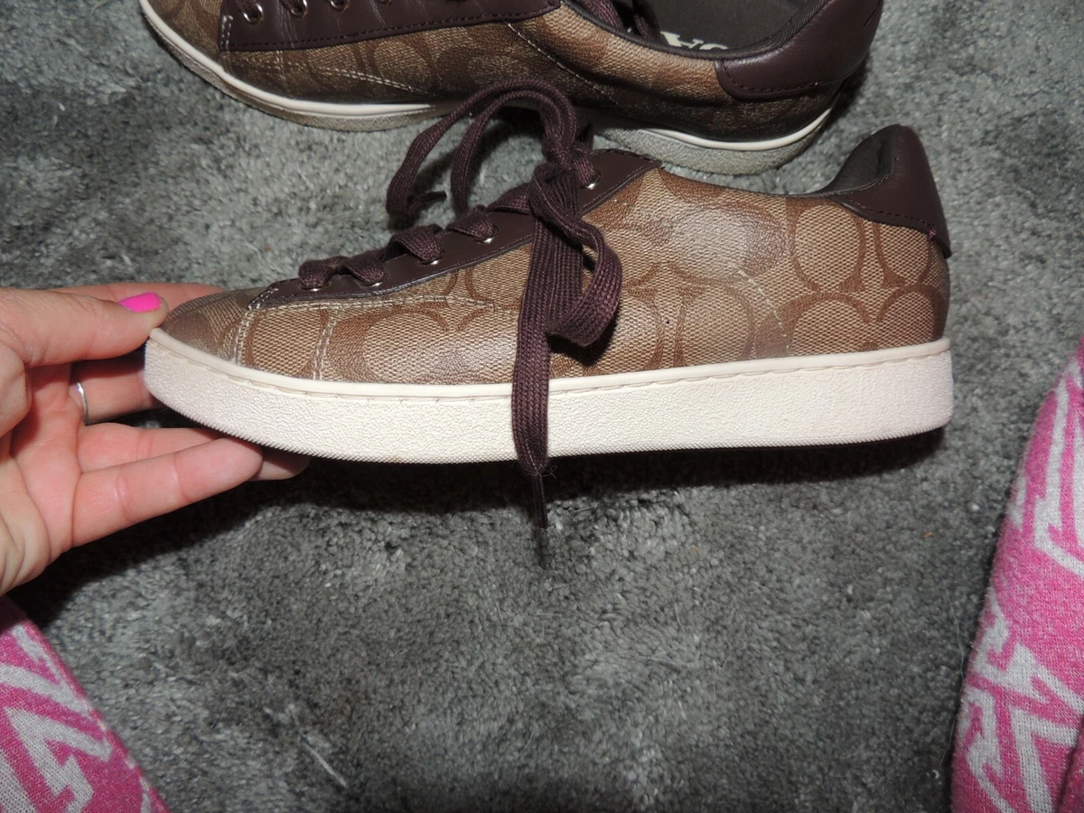 COACH FG1888 LOW TOP SNEAKERS KHAKI MAHOGANY SIZE 7.5B eBay