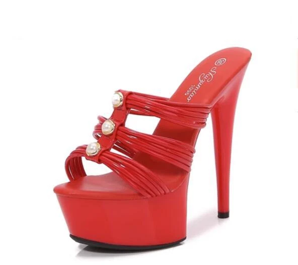 PANTOFOLA D’ORO Pantofole donna punta aperta perle décolleté estive moda tacco alto scarpe plateau