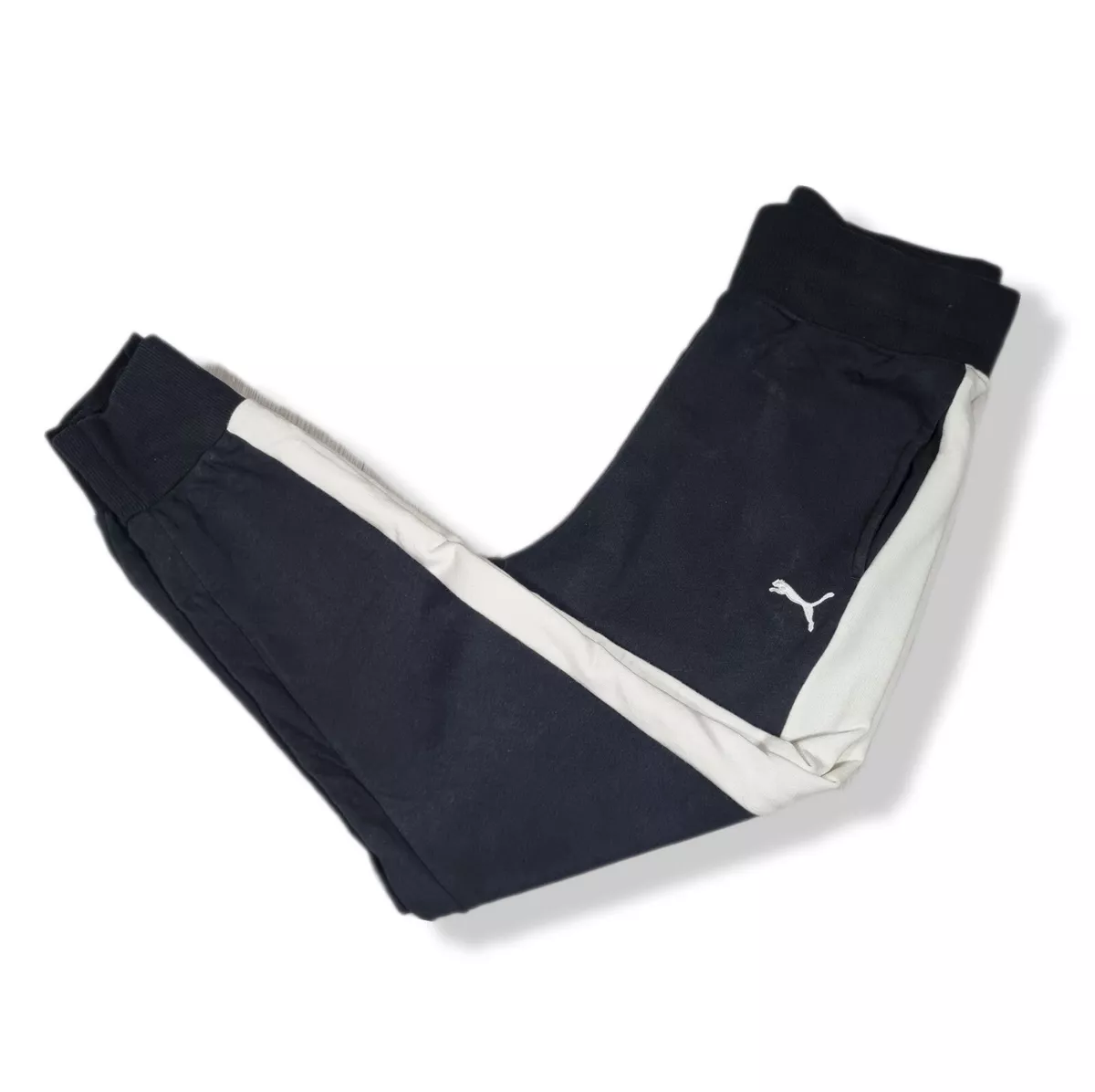 Black and white puma sweatpants discount