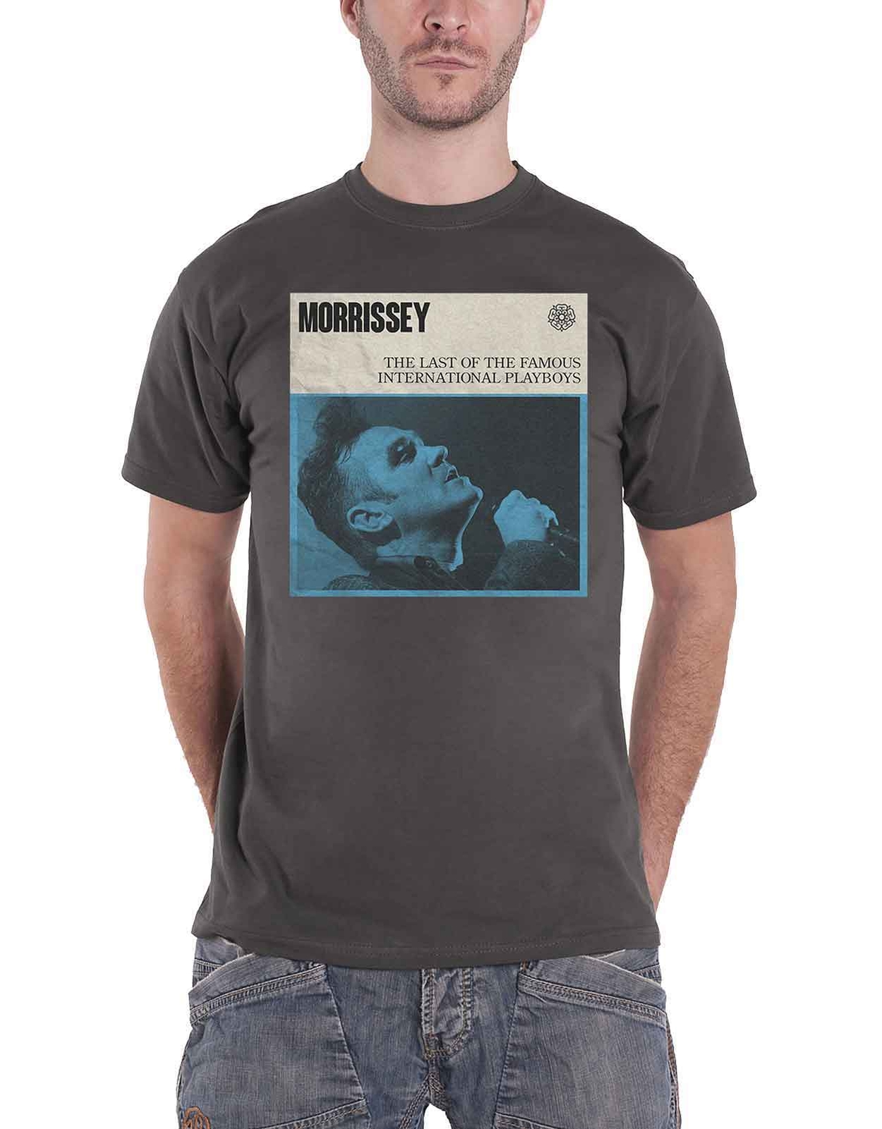 Morrissey International Playboys Logo Official Mens T-Shirt Charcoal Grey