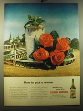 1950 Four Roses Whiskey Ad - How to pick a winner