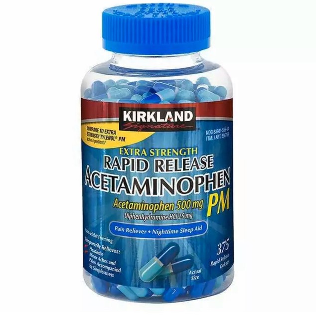 Kirkland Signature Acetaminophen Rapid Release PM 500 mg 375 Capsules