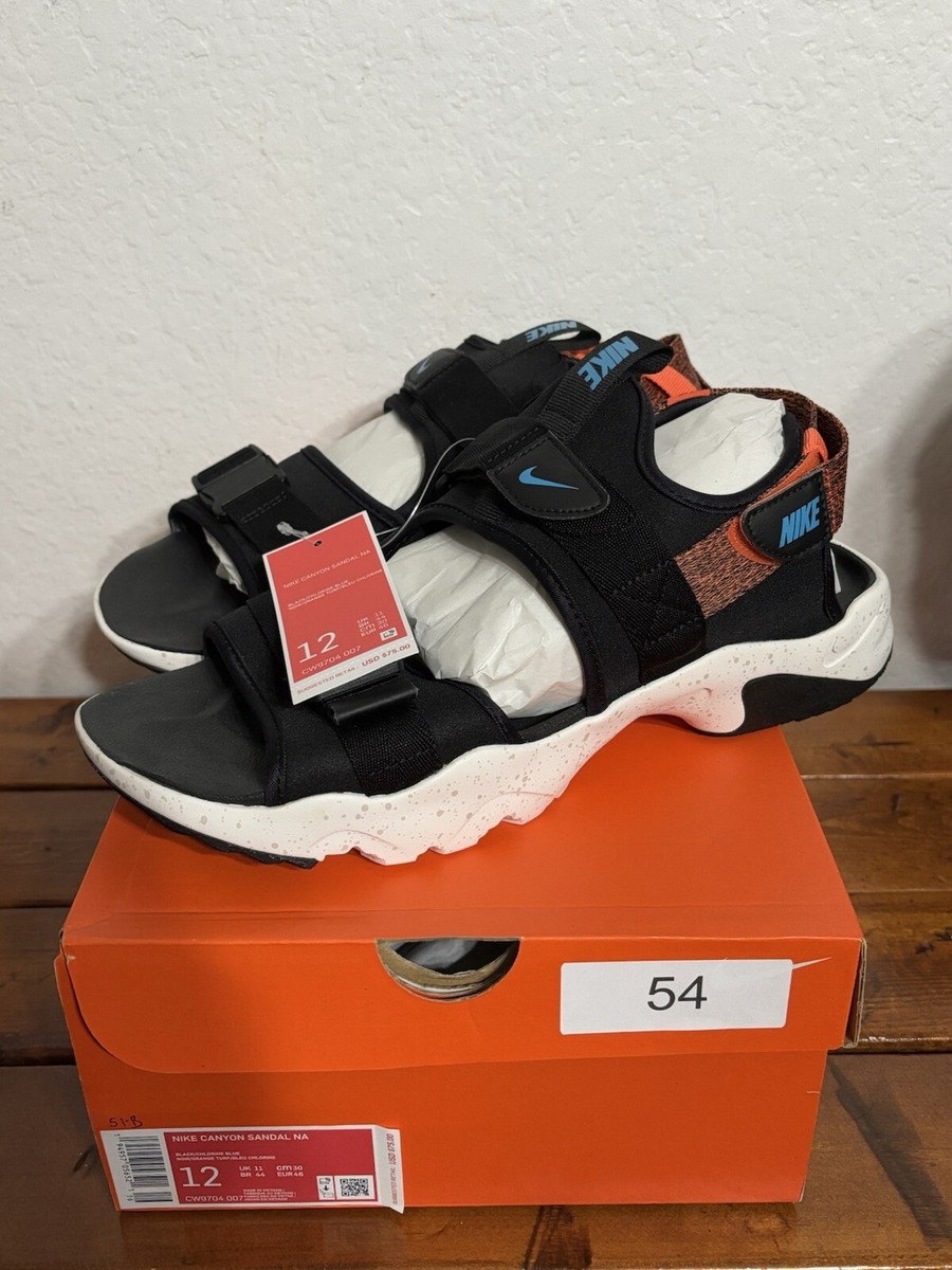 NIKE CANYON SANDAL BLACK TURF ORANGE CW9704-007 SIZE 12 Men's NEW