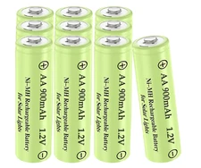 10 Packs 1.2V AA 900mAh Ni-MH Rechargable Batteries for Outdoor Ground Solar