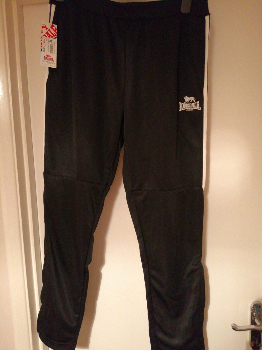 Lonsdale Tapered Tracksuit Bottoms Black BNWT size L
