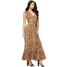 Sofia Vergara Women’s Cap Sleeve Maxi Dress Size XL Snake Print ---C7--