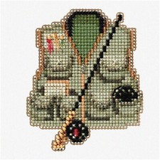 Spring Bouquet Beaded Cross Stitch Ornament Kit - Fishing Vest Design 2016 MH181