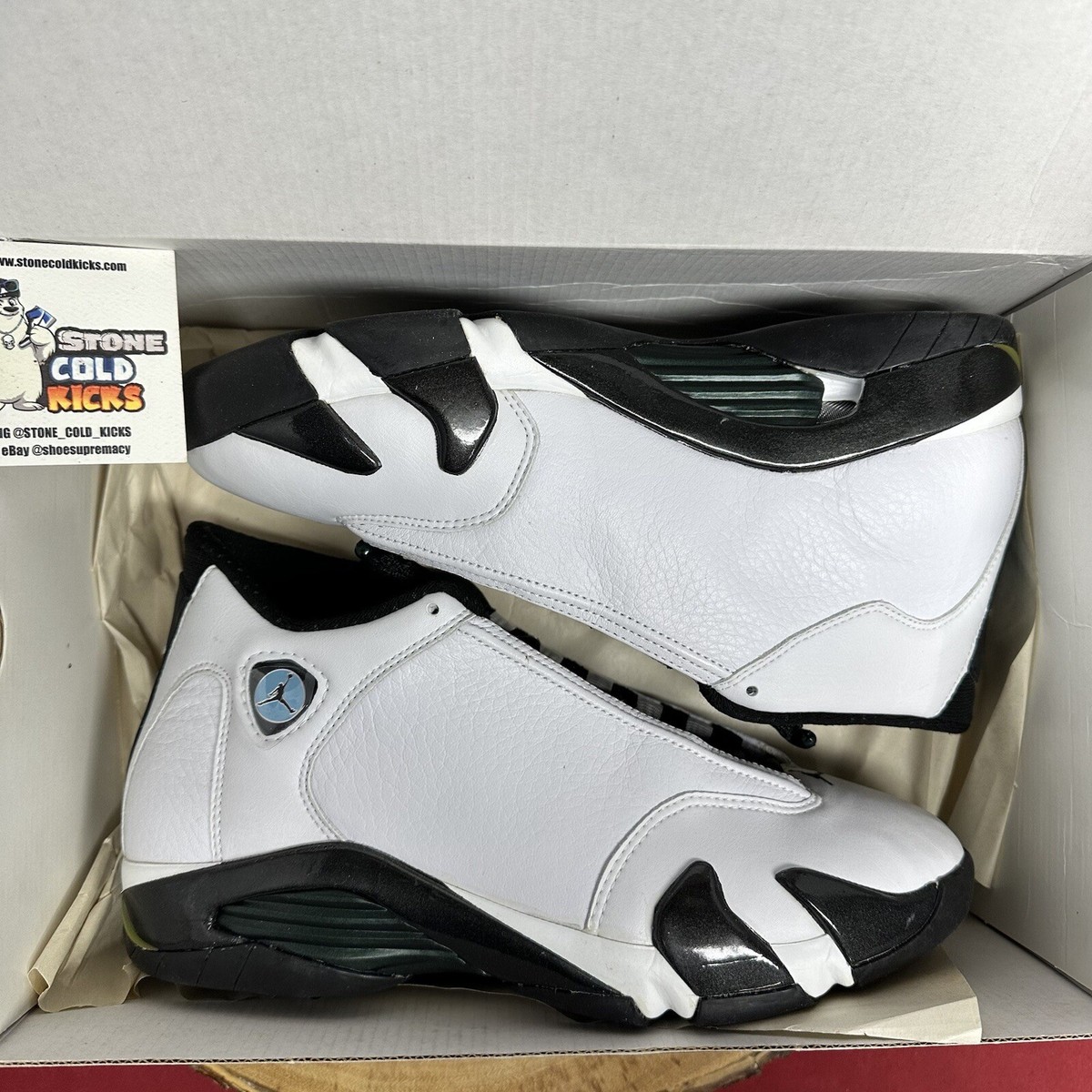 1999 Nike Air Jordan XIV 14 Oxidized Green White Black Size 9 Rare